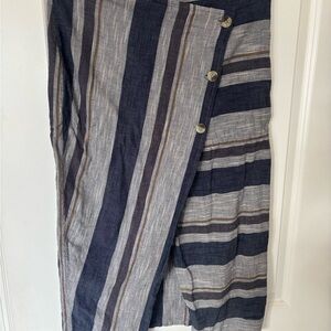 Free People Striped Button-Down Skirt